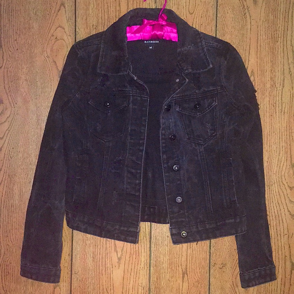 Black denim jacket
